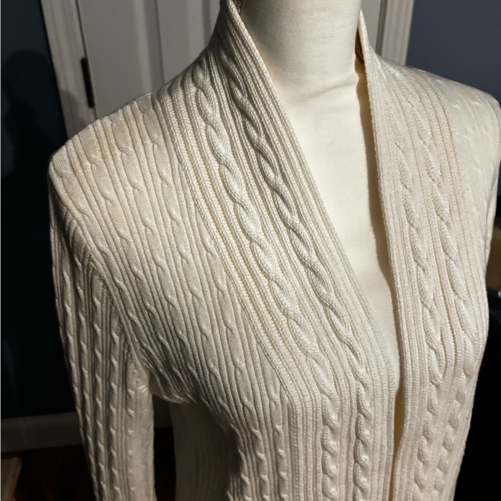 Kim Rogers White Cable Knit Sweater